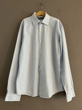 Michael Kors Boys Shirt Sz 16 Striped Button Down Long Sleeve Dress Classic